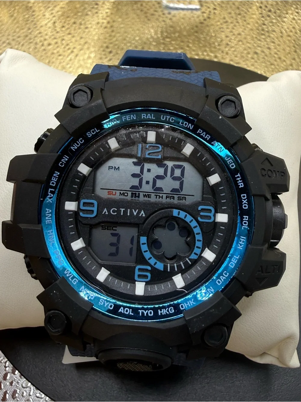 Activa Digital Sport Watch in Black and Blue